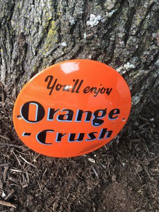 Vintage Orange Crush Soda Porcelain Door Push Plate