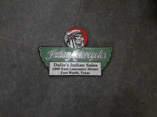 Vintage Authentic Porcelain Indian Motorcycle Enamel Sign 8 X 4 Inches