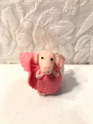Vintage The Little Mouse Factory Usa Hand Dressed Pigs Pink Witch Fairy Tales
