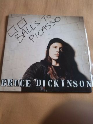 Bruce Dickinson Balls To Picasso Lp Vinyl Brazil Press Iron Maiden Ex,