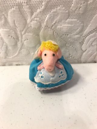 Vintage The Little Mouse Factory Usa Hand Dressed Pigs Cinderella Blonde Blue