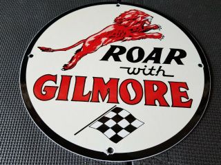 VINTAGE ROAR WITH GILMORE W/ LION & FLAG 11 3/4 
