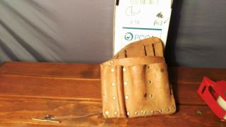 Vintage Bell System D Telephone Lineman Leather Tool Pouch 4 - 76