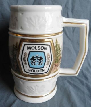 32oz Molson Golden Beer Stein Mug - Official Presention Tankards - Breweriana