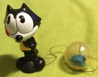 Vtg Toy Felix The Cat Catch A Fish Swing The Ball Plastic