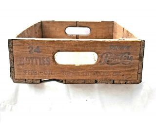 PEPSI Cola Wood Crate Wooden Box Vtg Soda Pop Bottle Carrier 5
