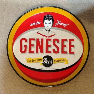 Vintage Metal Genesee Beer Tray " Ask For Jenny "