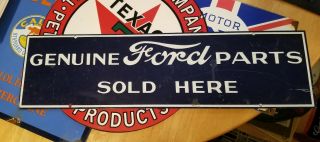 Old Vintage Ford Parts Here Metal Sign Gas Station Oil Soda