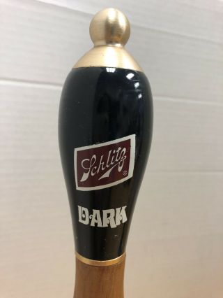 Vintage Schlitz Dark Beer Tap Handle Wood 2