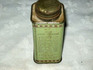 A Rare Vintage Australian 1950 ' s Adams Foot Powder Tin 2