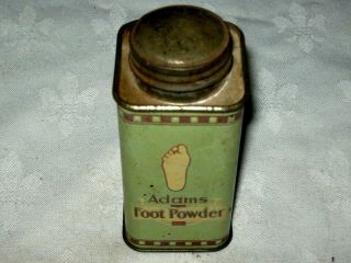A Rare Vintage Australian 1950 ' s Adams Foot Powder Tin 3