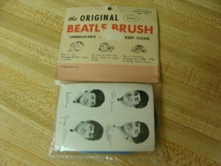 RARE The Beatles Blue Hair Brush With Header Card 1964 Genco Bellestron 2