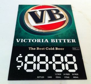 Large Vintage Victoria Bitter Vb Fridge Decal Magnet