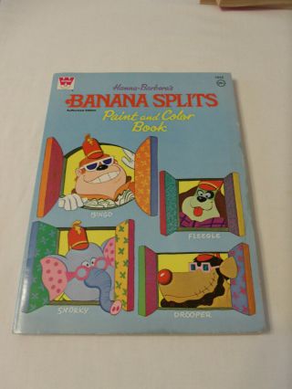 Vintage Banana Splits Paint And Color Book 1970 Hanna Barberas Coloring