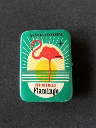 Vintage Gramophone Needles,  Supraphon Flamingo Tin,  200 Needles –.