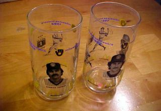 2 Milwaukee Brewers/mcdonalds 1982 Drinking Glasses