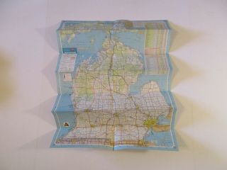 Stamped 1970 Conoco Michigan State Highway Gas Station Travel Road Map Box AB 4