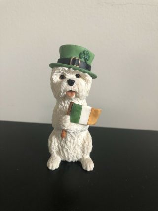Sherratt & Simpson West Highland Terrier Figurine Holding Irish Flag