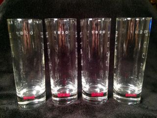Set Of 4 Beefeater 1820 London Dry Gin Slim 10 Oz Barware 6 1/2 " Tall Glasses