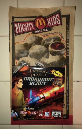 Mcdonalds Treasure Planet Broadside Blast Computer Game And Mighty Kids Meal Bag