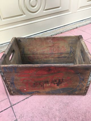 Vintage Buy Pepsi Cola Soda Wood Carrying Crate Case