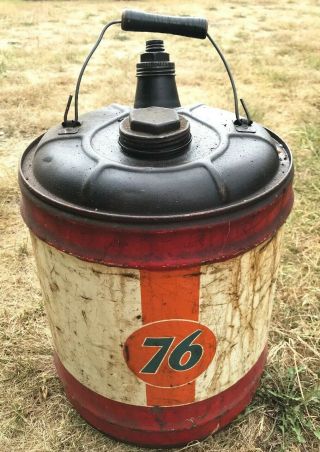 Vintage 76 Oil Co Can 5 Gl Gallon Motor Gas Service Station