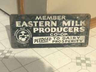 Vintage Metal Sign Vintage Farm Sign Eastern Milk Producers Sign Dairy Sign