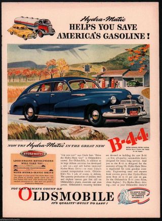 Dec.  1941 Oldsmobile B - 44 Dark Blue Sedan Antique Car Ad 1942 Model?