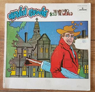 David Bowie - The Man Who The World Rare 1975 Vinyl Lp Usa Cartoon Sleeve.