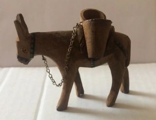 Hand Carved Wooden Mule/donkey