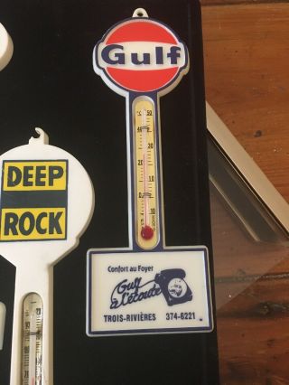 Pole Sign Thermometer Gulf French Canadian Vintage Gas Oil Station