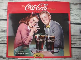 Coca - Cola 2005 Calendar Coke 1950s Advertisting Replication Soda Pop Girl Boy