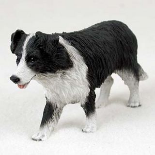 Border Collie Figurine Hand Painted Collectible Statue