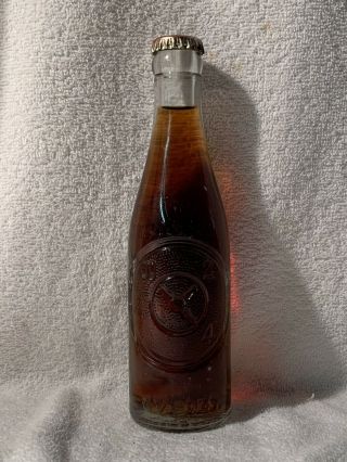 Full 6 1/2oz Dr.  Pepper Embossed Soda Bottle Columbus,  Zanesville,  Ohio 10 - 2 - 4