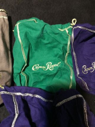 (16) Crown Royal Bags Green,  Tan,  Purple 4