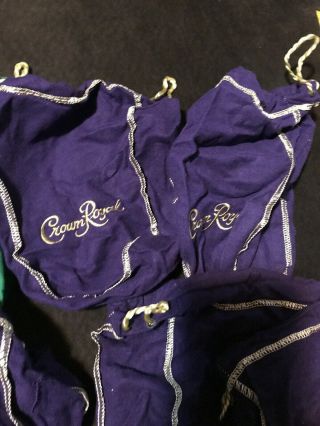 (16) Crown Royal Bags Green,  Tan,  Purple 5