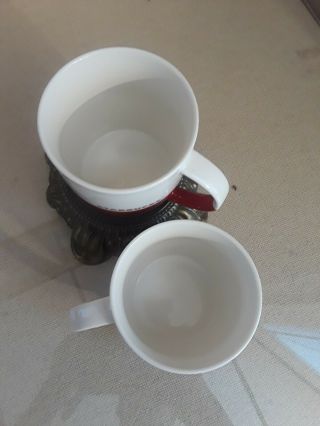 2011 Starbucks Coffee Mug Cup Red & White Silver Logo Bone China 16 oz 4