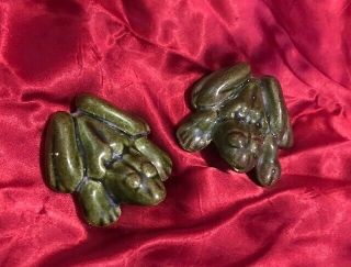 Vintage Frogs Anatomically Correct Ceramic Naughty Male Female,  Great Desk Item