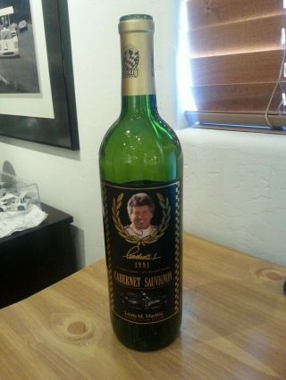 Mario Andretti 1991 Wine Bottle - Cabernet Sauvignon - Empty Bottle