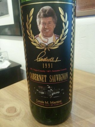 Mario Andretti 1991 Wine Bottle - Cabernet Sauvignon - EMPTY BOTTLE 2