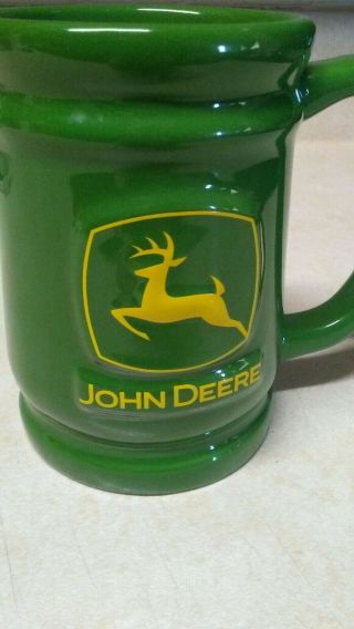 John Deere Classic Green And Yellow Logo Barrel Shaped Mug