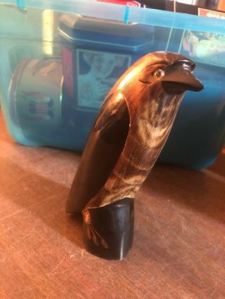 Carved Buffalo horn bird made in thailand 2