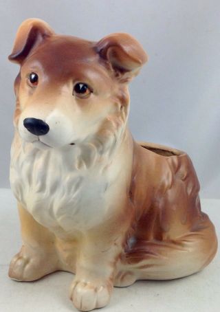Puppy Dog Vintage Ceramic Figure Planter