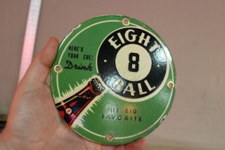 Drink Eight Ball Soda Pop Porcelain Metal Sign Gas Oil Service Fountain 8ball 66