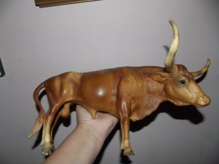 Vintage Large Plastic Molded Lone Horn Texas Bull
