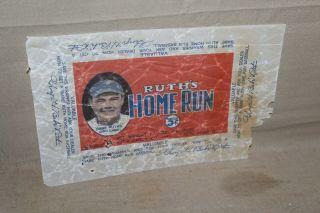 Scarce 1920s Babe Ruth Home Run Candy Wax Wrapper 5 Cent Baseball Yankees