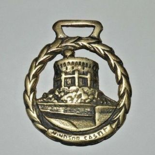 Windsor Castle Brass Horse Bridle Harness Hanging Medallion Ornament Plaque