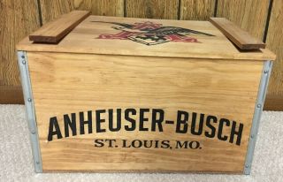 Budweiser By Anheuser - Busch Wooden Beer Crate 1852 St.  Louis,  Missouri
