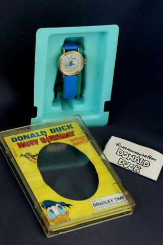 Donald Duck,  Happy Birthday,  Watch,  Bradly Time With Paper Work,  Vintage