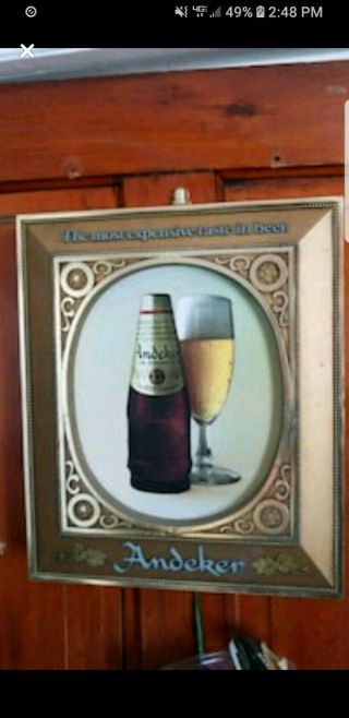 Vintage Andeker Beer Advertising Sign Light Great